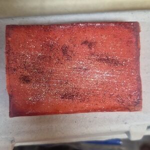 Candy Cane Glittery Red Decorative Block